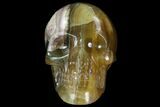 Carved, Yellow/Green/Purple Fluorite Skull - Argentina #78636-1